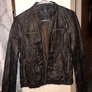 Rue 21 Faux Brown Leather Jacket